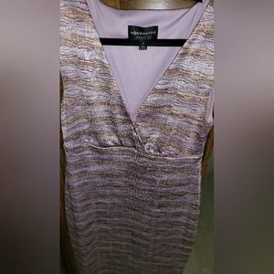 CONNECTED APPAREL SHEATH DRESS SZ 12 MULTICOLOR STRIPED SLEEVELESS KNEE LENGTH